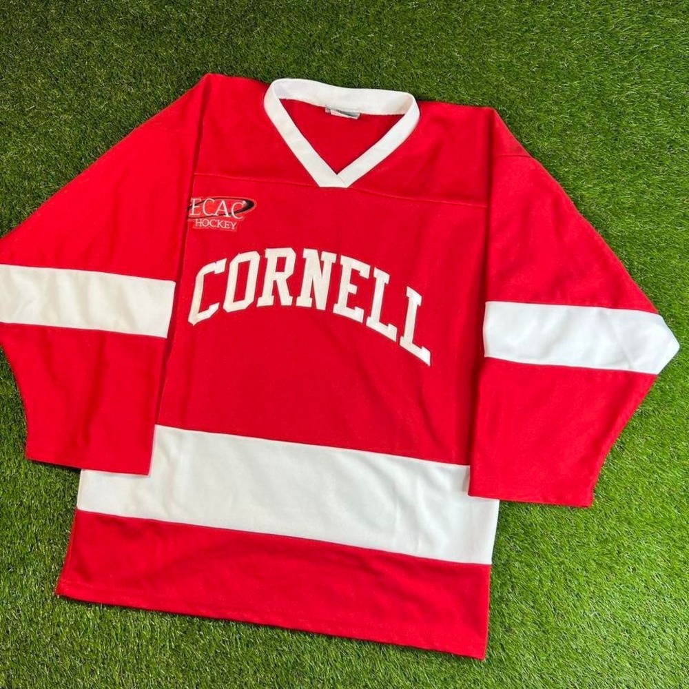 Vintage Cornell Big Red NCAA Hockey Jersey Sz L Stitched OT Sports ECAC 90s/00s